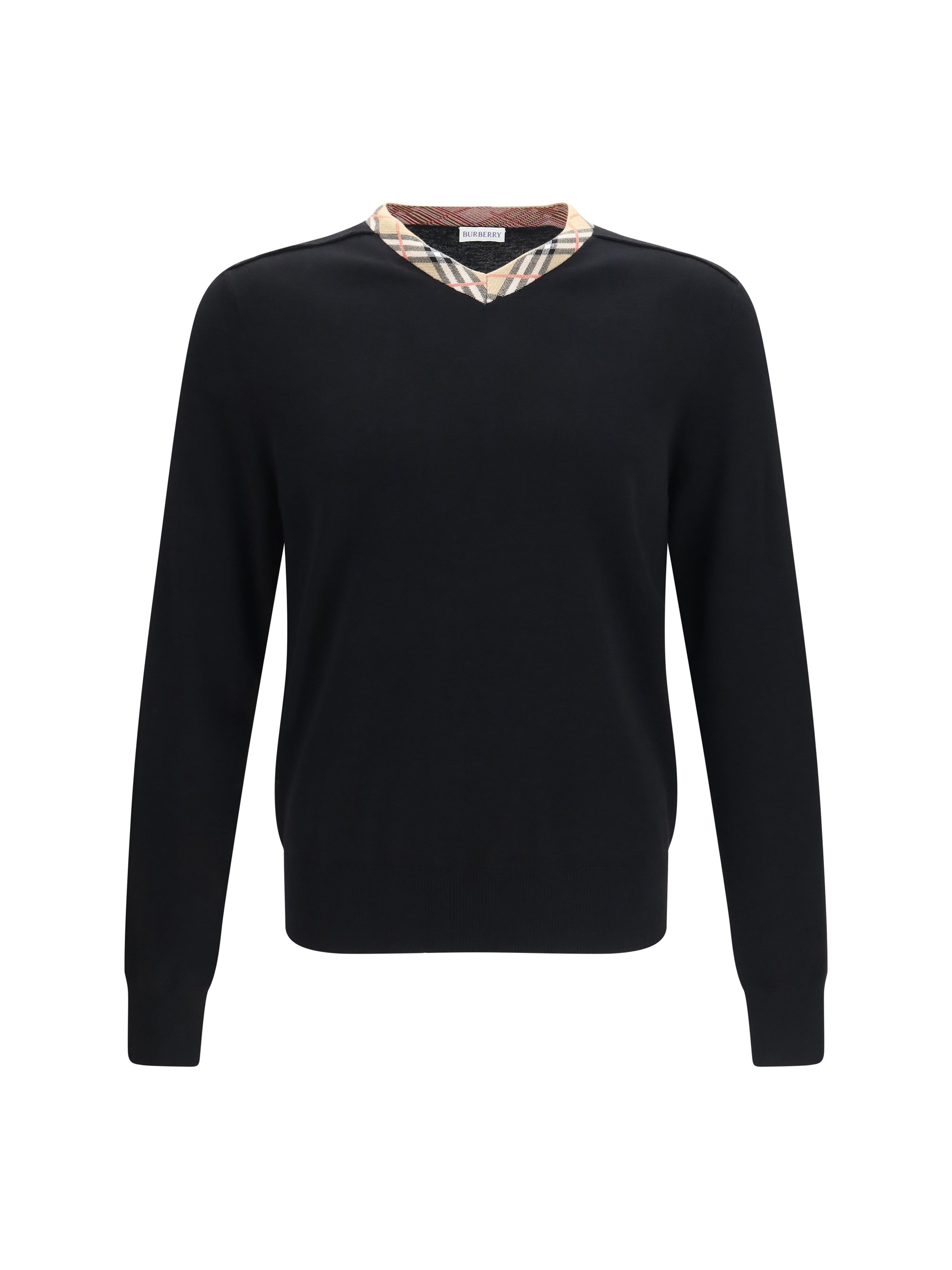 Burberry Check Sweater — Black