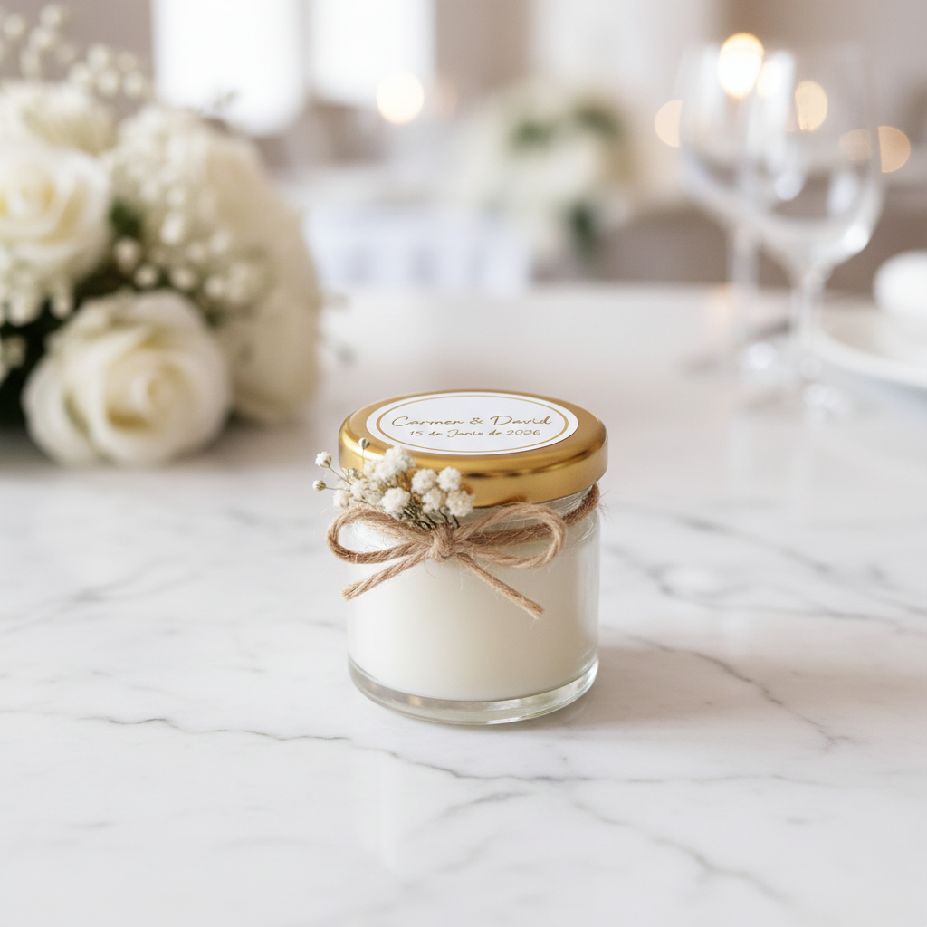 Depósito Reserva – Mini Vela Personalizada para Bodas