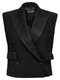 Dolce & Gabbana Double-Breasted Tuxedo Vest — Black