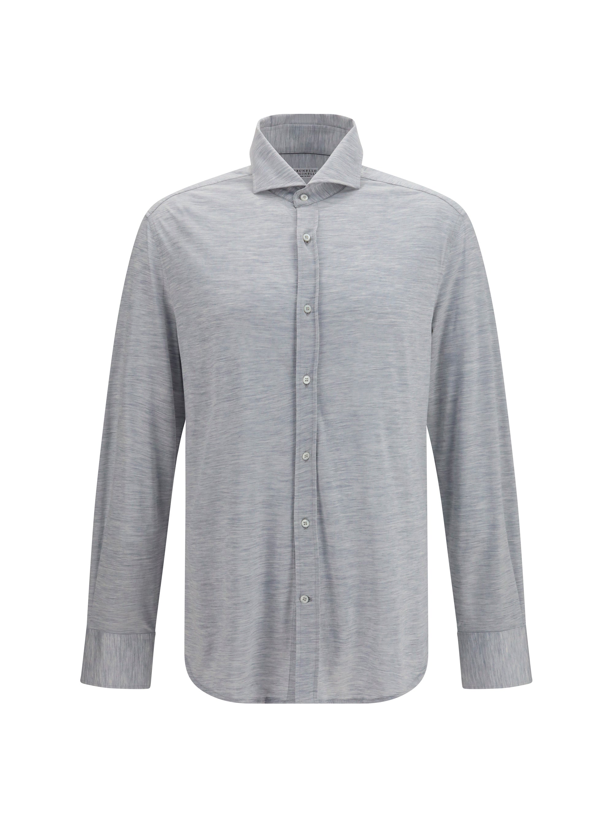 Brunello Cucinelli Silk and Cotton Jersey Shirt — Gray