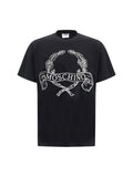 Moschino Embroidered Laurel Crown Logo T-Shirt — Black