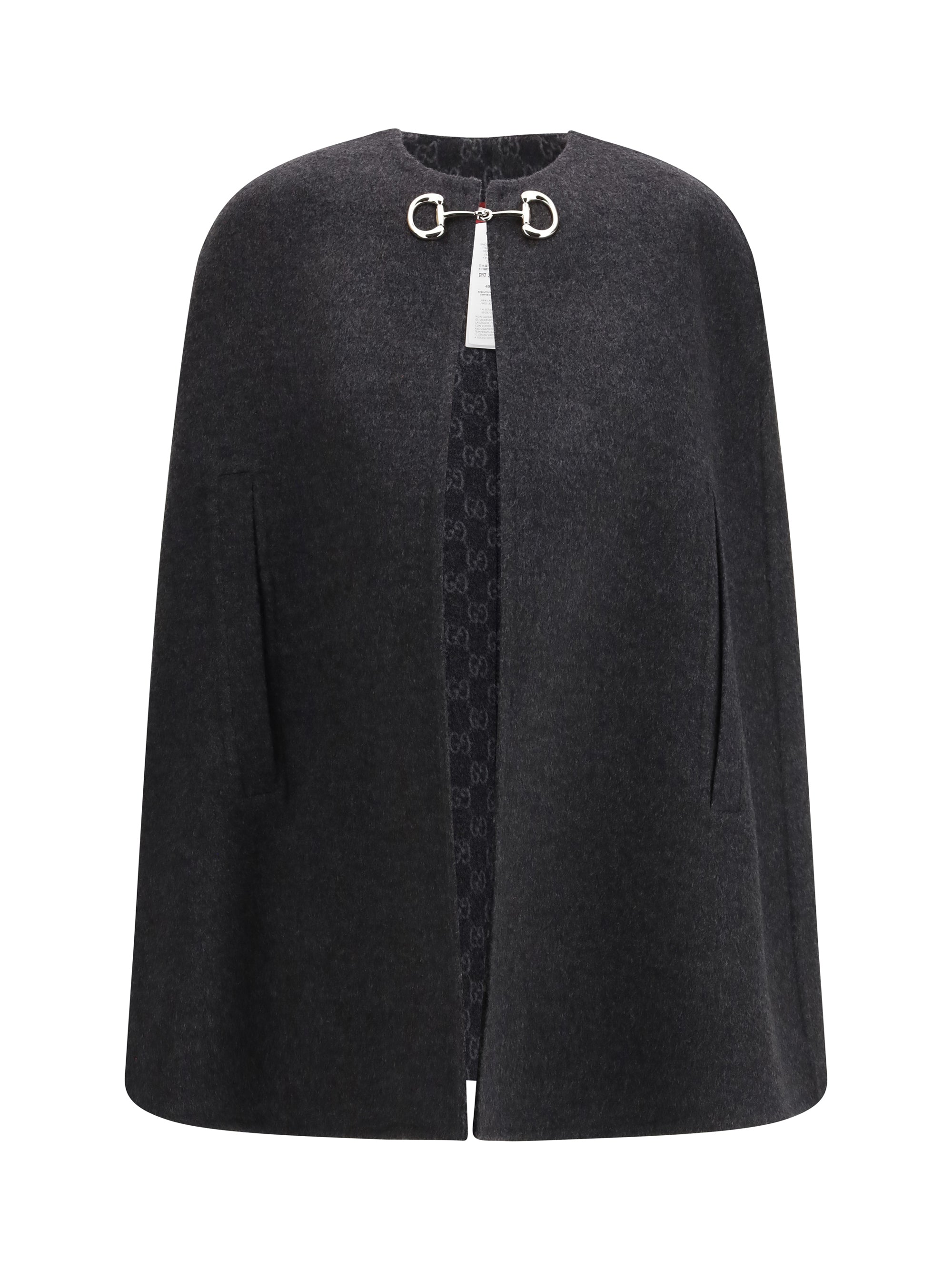 Gucci Wool-Silk Blend Cape — Gray