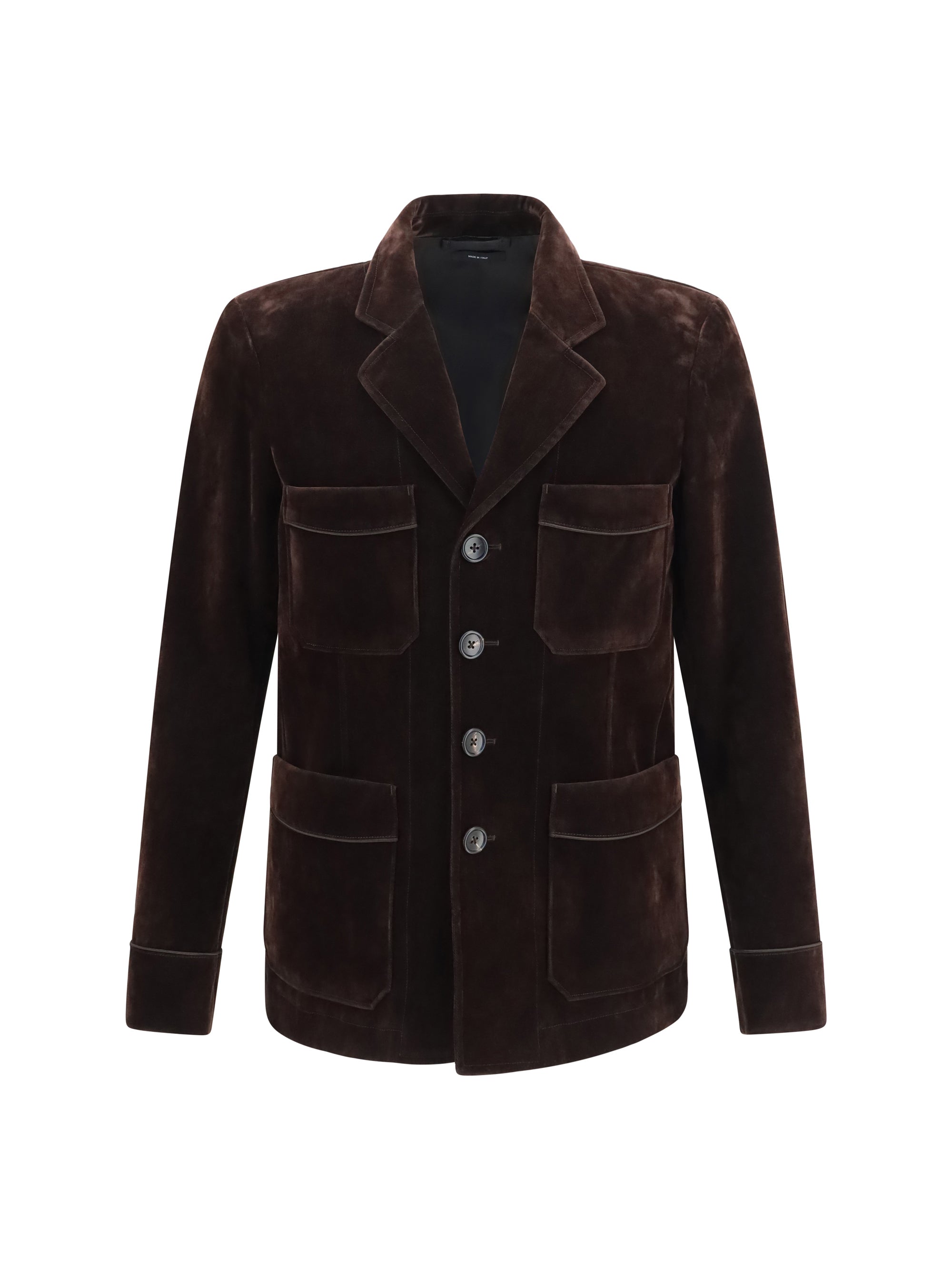 Blazer de terciopelo de mezcla de algodón Tom Ford — Marrón