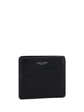Saint Laurent Crocodile-Embossed Calf Leather Wallet — Black