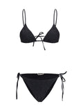 Kristina Ti Floral-Embroidered Bikini — Black