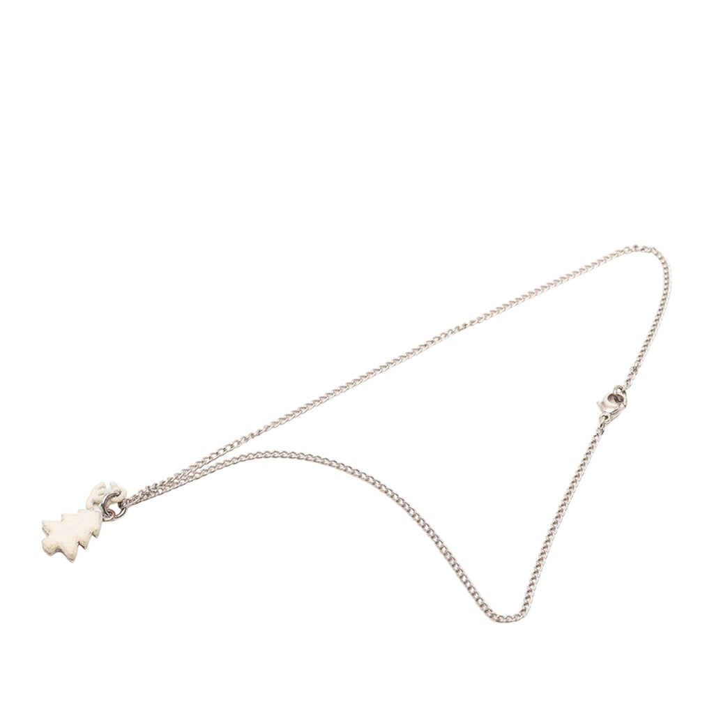 Silver Plated CC Christmas Tree Pendant Necklace