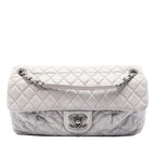 Large Quilted Iridescent Calfskin Coco Pleats Flap