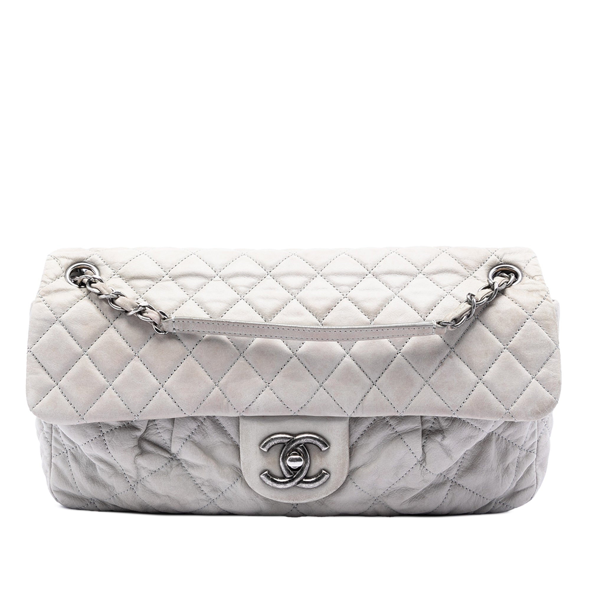 Large Quilted Iridescent Calfskin Coco Pleats Flap