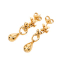 Gold Plated Boucle D Oreille Floragram Drop Push Back Earrings