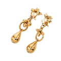 Gold Plated Boucle D Oreille Floragram Drop Push Back Earrings