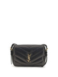 Saint Laurent Loulou Cassandre Shoulder Bag — Black