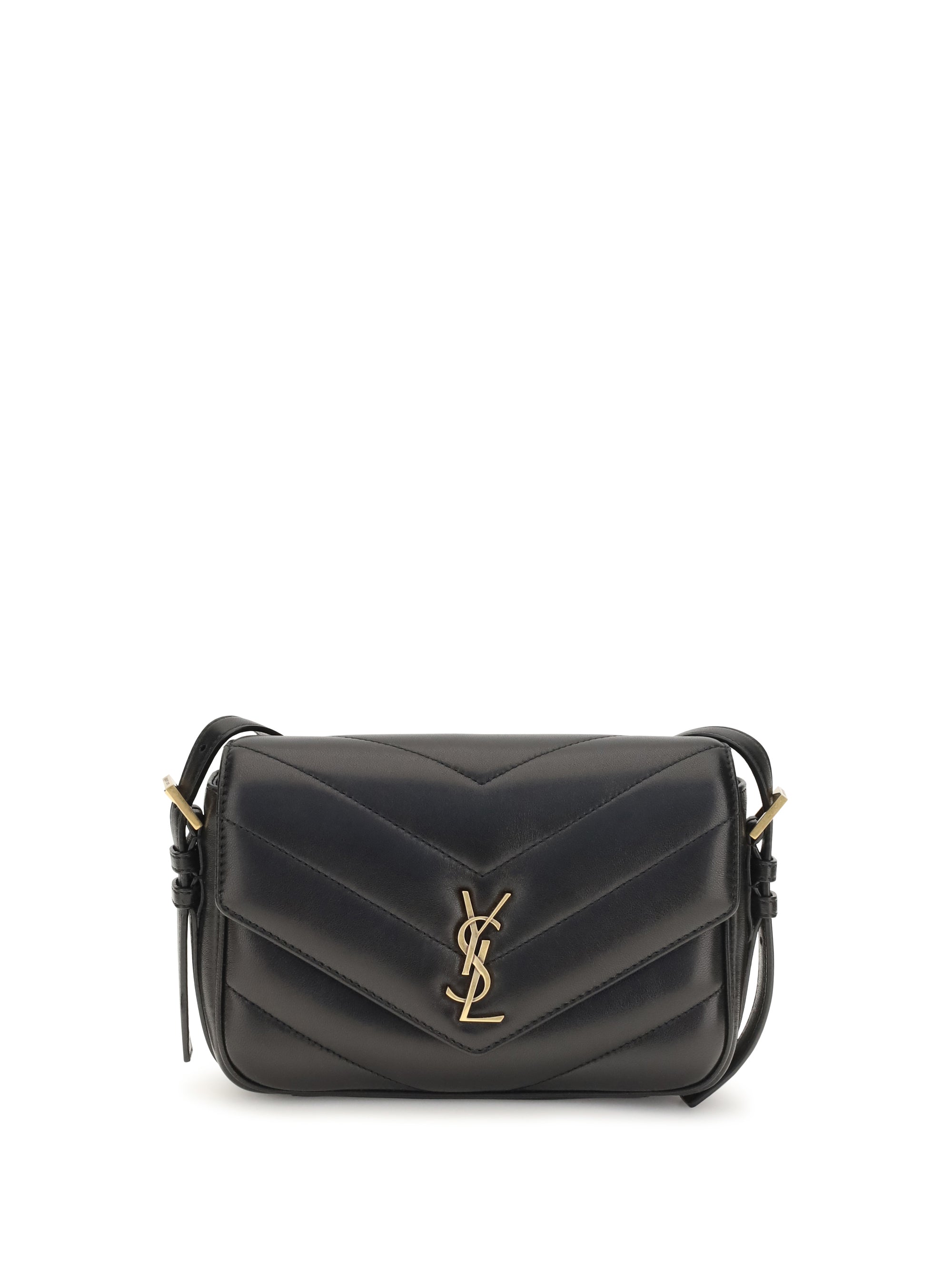Saint Laurent Loulou Cassandre Shoulder Bag — Black