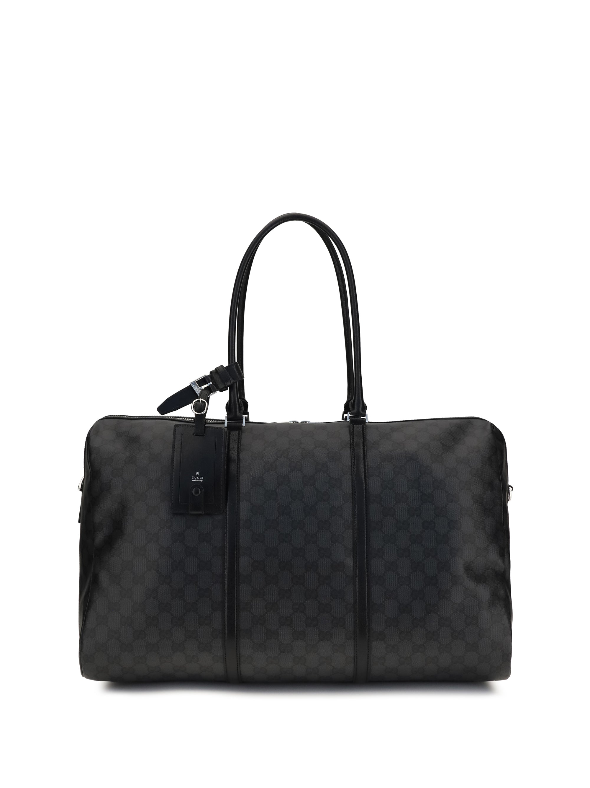 Gucci GG Monogram Web Stripe Travel Bag — Black
