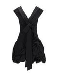 Magda Butrym Draped Shawl Collar Dress — Black