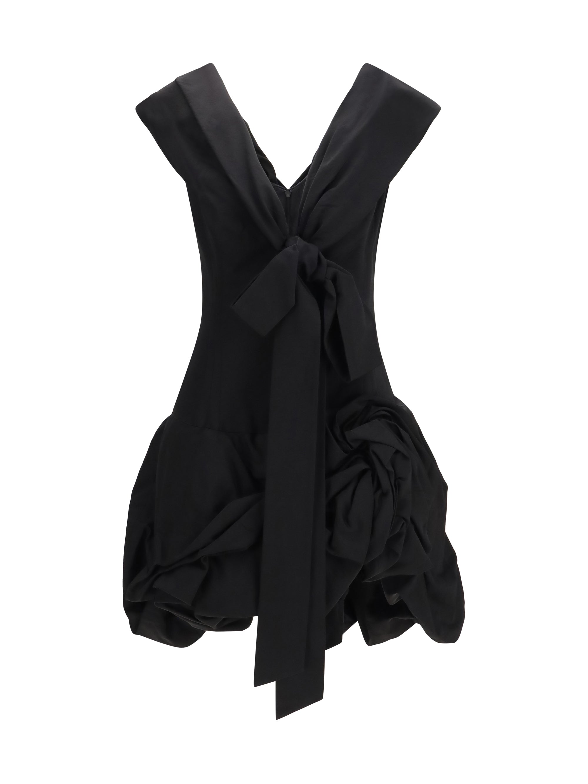 Magda Butrym Draped Shawl Collar Dress — Black