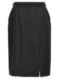 Dolce & Gabbana Wool Slit Skirt — Black