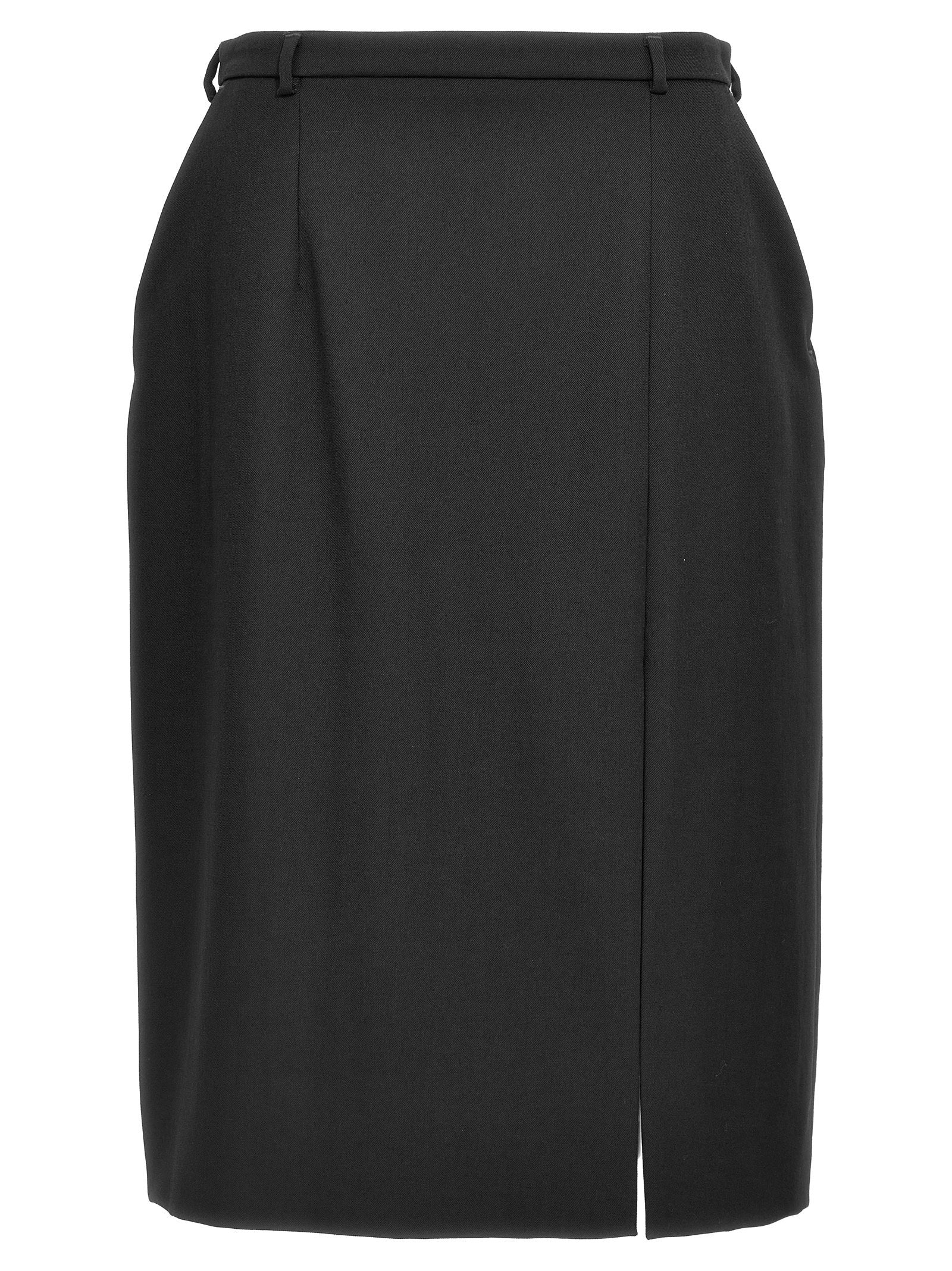 Dolce & Gabbana Wool Slit Skirt — Black