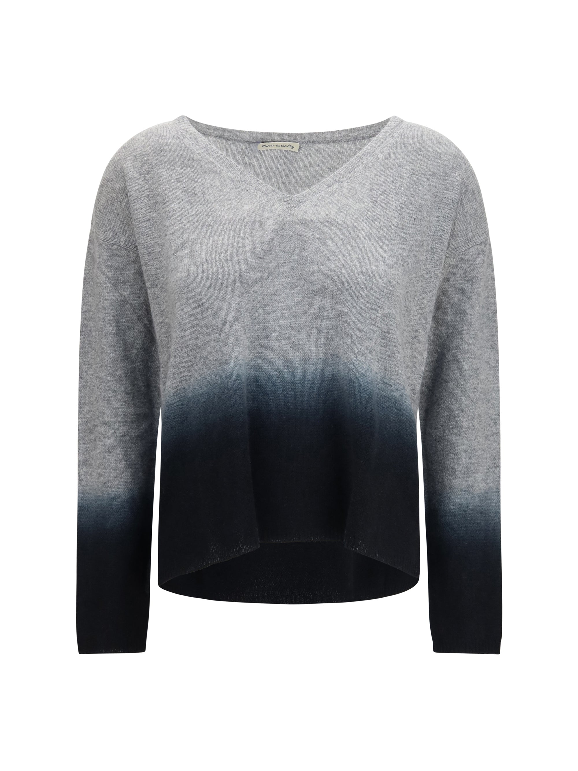 Mirror In The Sky Gradient Cashmere Sweater — Gray