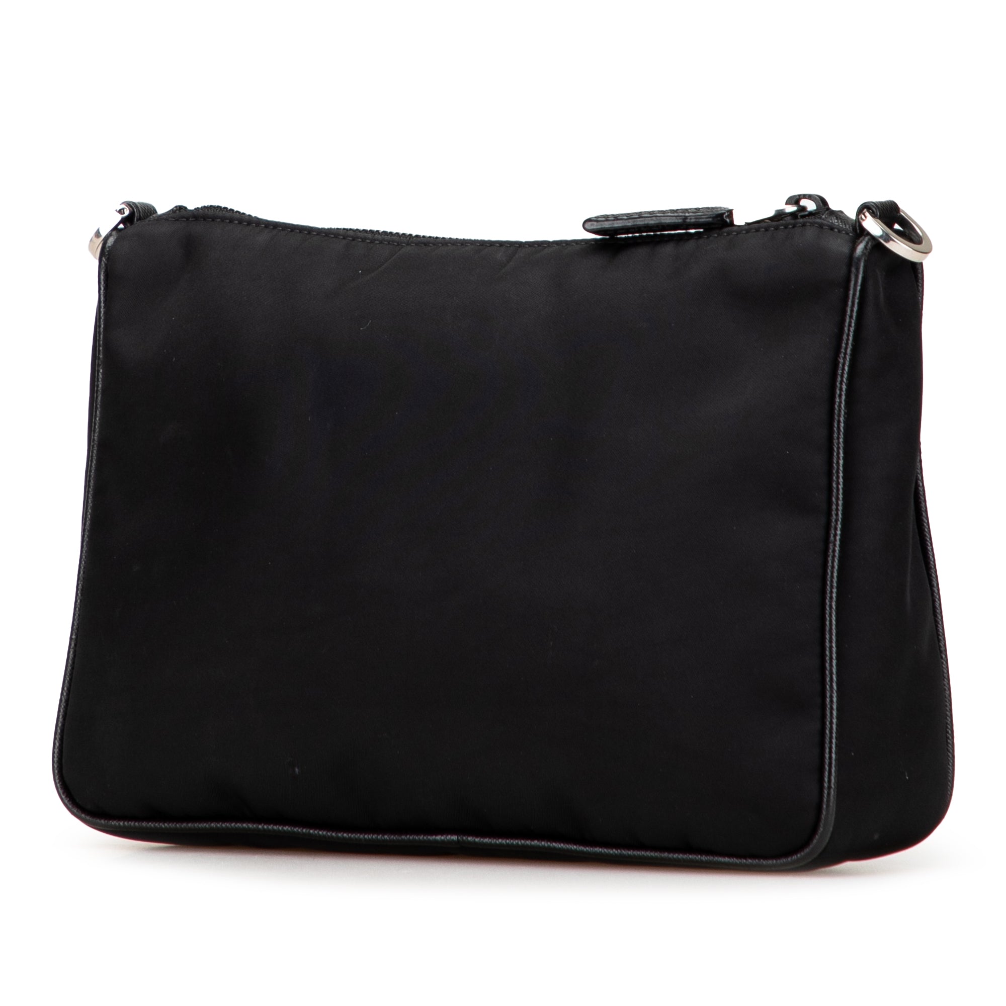 Saffiano Trimmed Re Nylon Zip Top Crossbody
