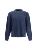 Dsquared2 Cotton-Blend Crew Neck Sweater — Navy