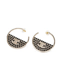 CC Gold Plated Strass Hoop Push Back Earrings