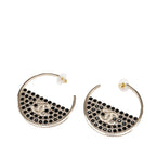 CC Gold Plated Strass Hoop Push Back Earrings