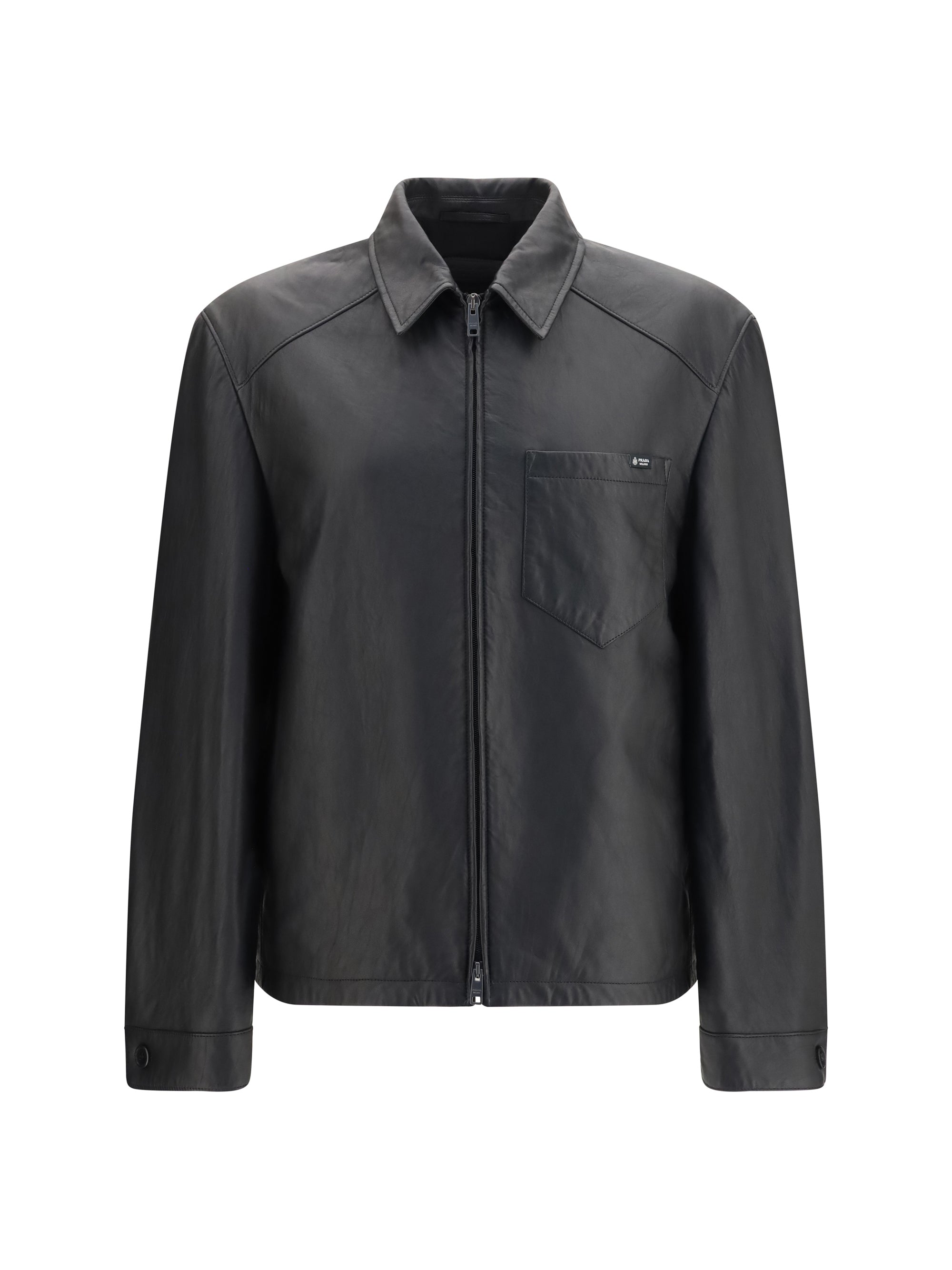 Prada Nappa Leather Jacket — Black