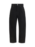 Lemaire Twisted Workwear Denim Trousers — Black