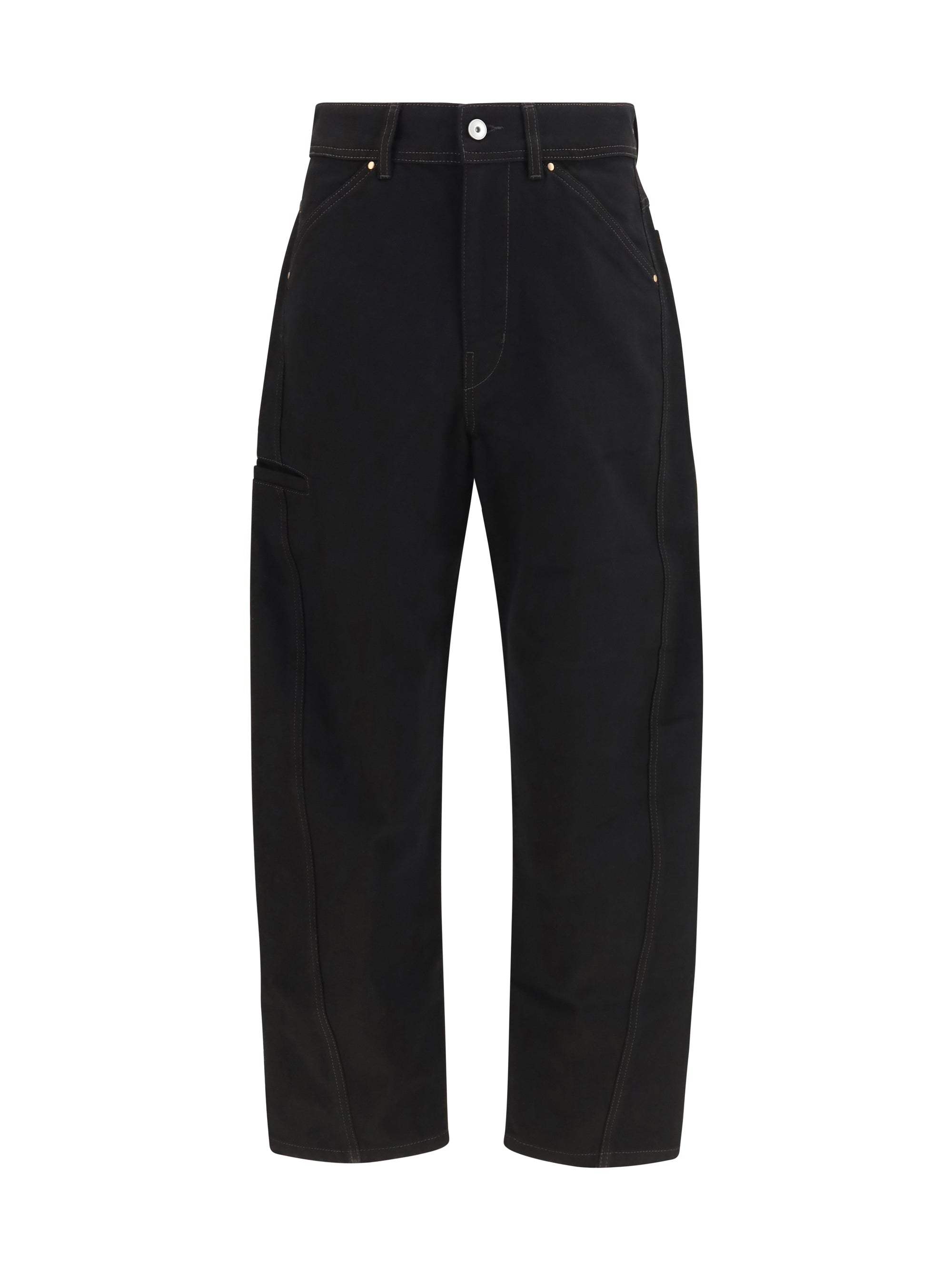 Lemaire Twisted Workwear Denim Trousers — Black