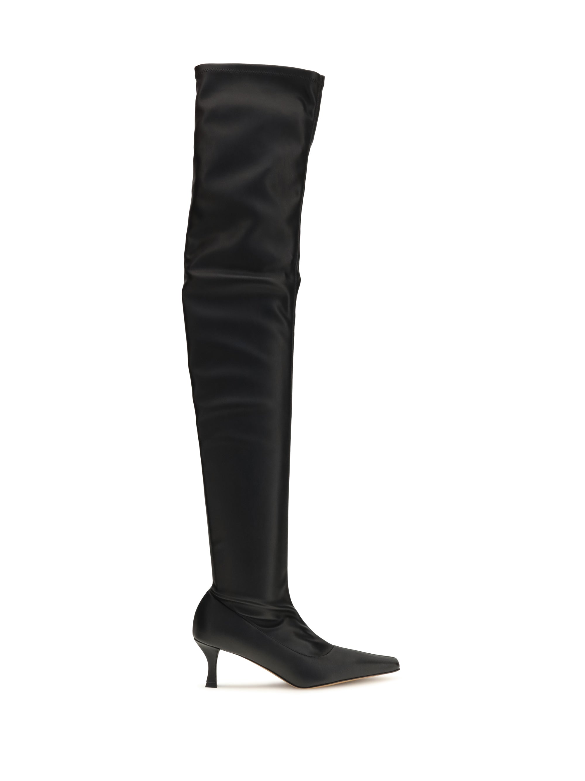 Proenza Schouler Over-the-Knee Kitten Heel Boot — Black