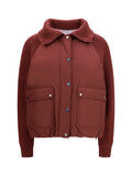 Brunello Cucinelli Wool-Blend Sleeves Down Jacket — Red
