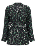 Dolce & Gabbana Floral-Printed Silk Twill Shirt — Black