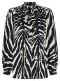 Dolce & Gabbana Zebra-Print Silk Shirt — Black