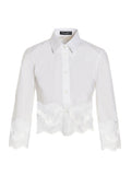 Dolce & Gabbana Lace-Trimmed Cotton Poplin Blouse — White