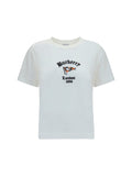 Burberry Embroidered Check Flag Logo T-Shirt — White
