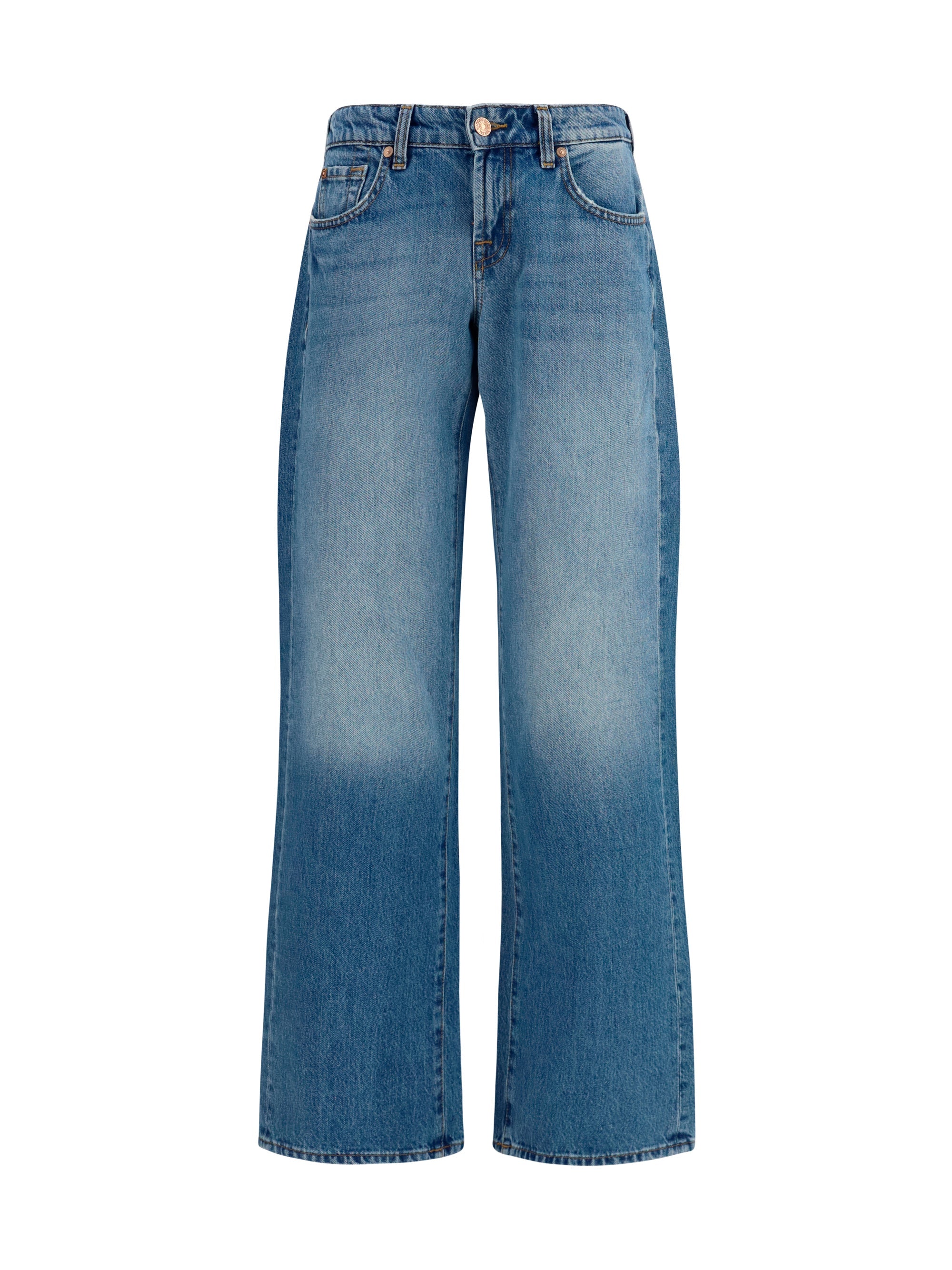7for Straight-Leg Cotton Jeans — Blue