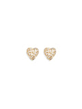 Self-Portrait Crystal-Embellished Heart Earrings — Gold