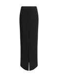 Tom Ford Tailored Crepe Envers Satin Skirt — Black