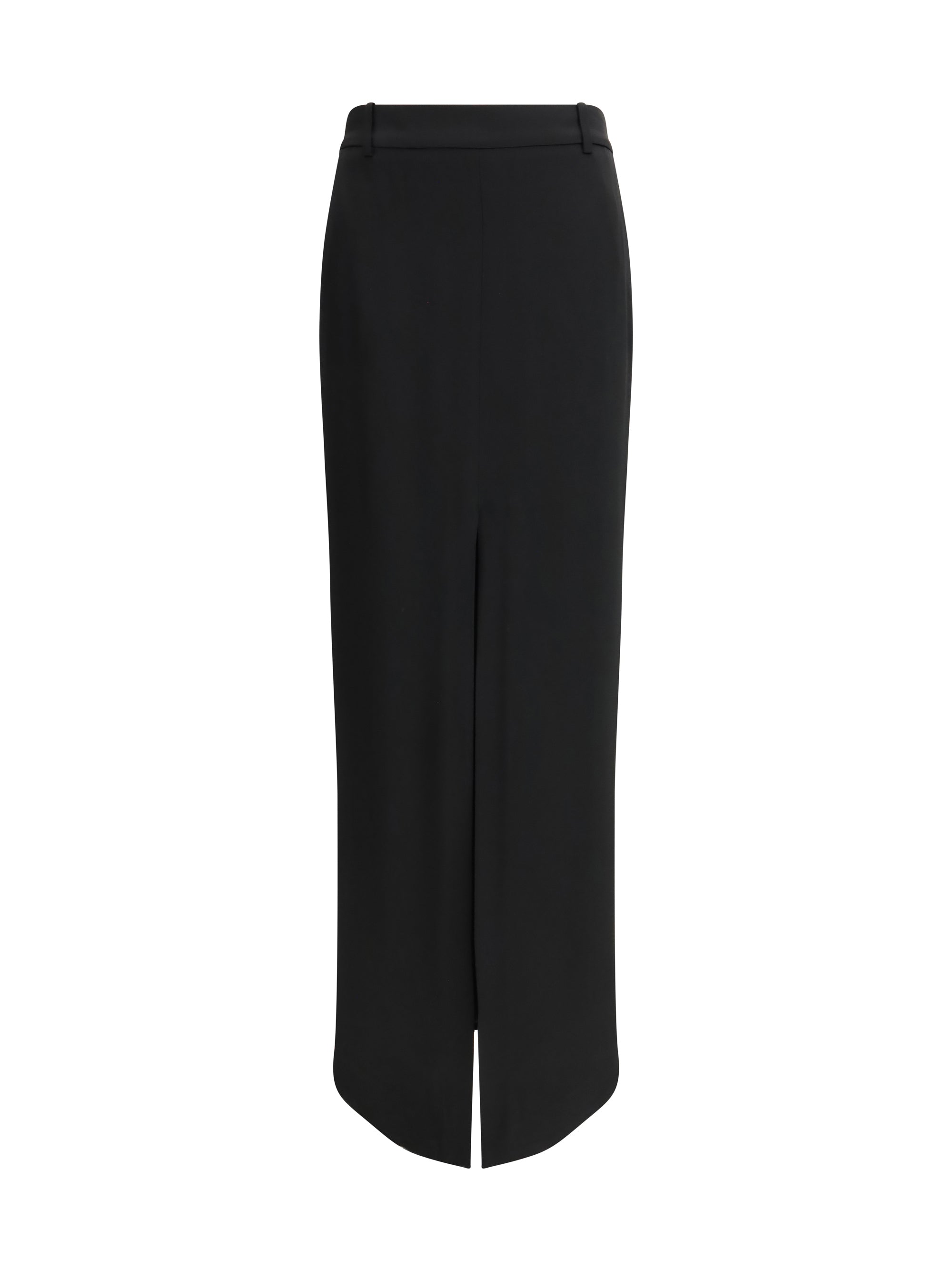 Tom Ford Tailored Crepe Envers Satin Skirt — Black
