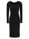 Dolce & Gabbana Logo Stretch Viscose Dress — Black