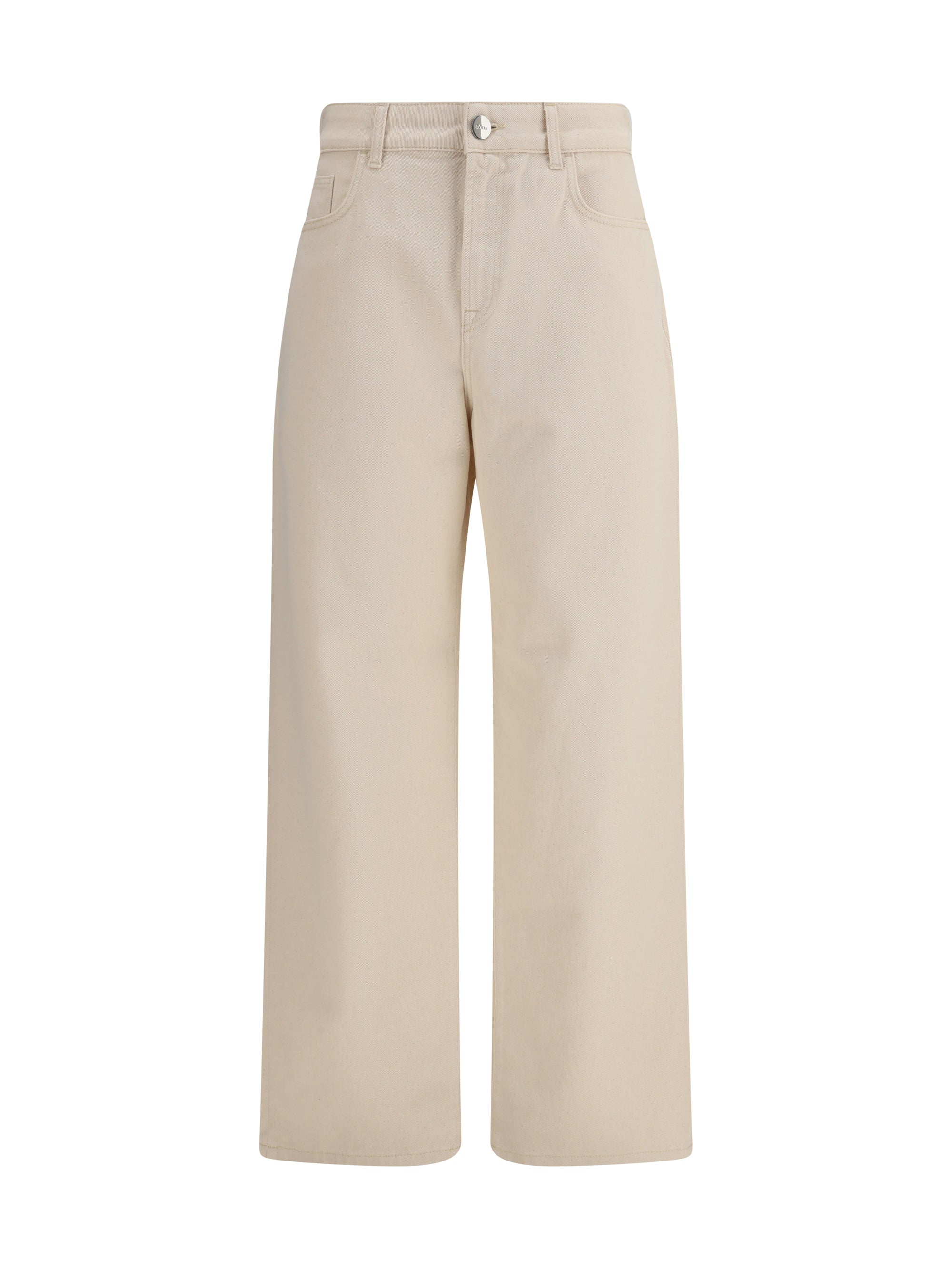 Rohe Baggy Fit Cotton Jeans — Beige