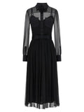 Dolce & Gabbana Semi-Sheer Silk Chiffon Overlay Dress — Black