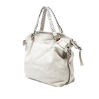 Large Leather Bamboo Bar Tote