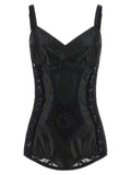 Dolce & Gabbana Satin and Lace Corsetry Bodysuit — Black