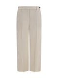 Brunello Cucinelli Fluid Viscose and Linen Twill Trousers — Beige