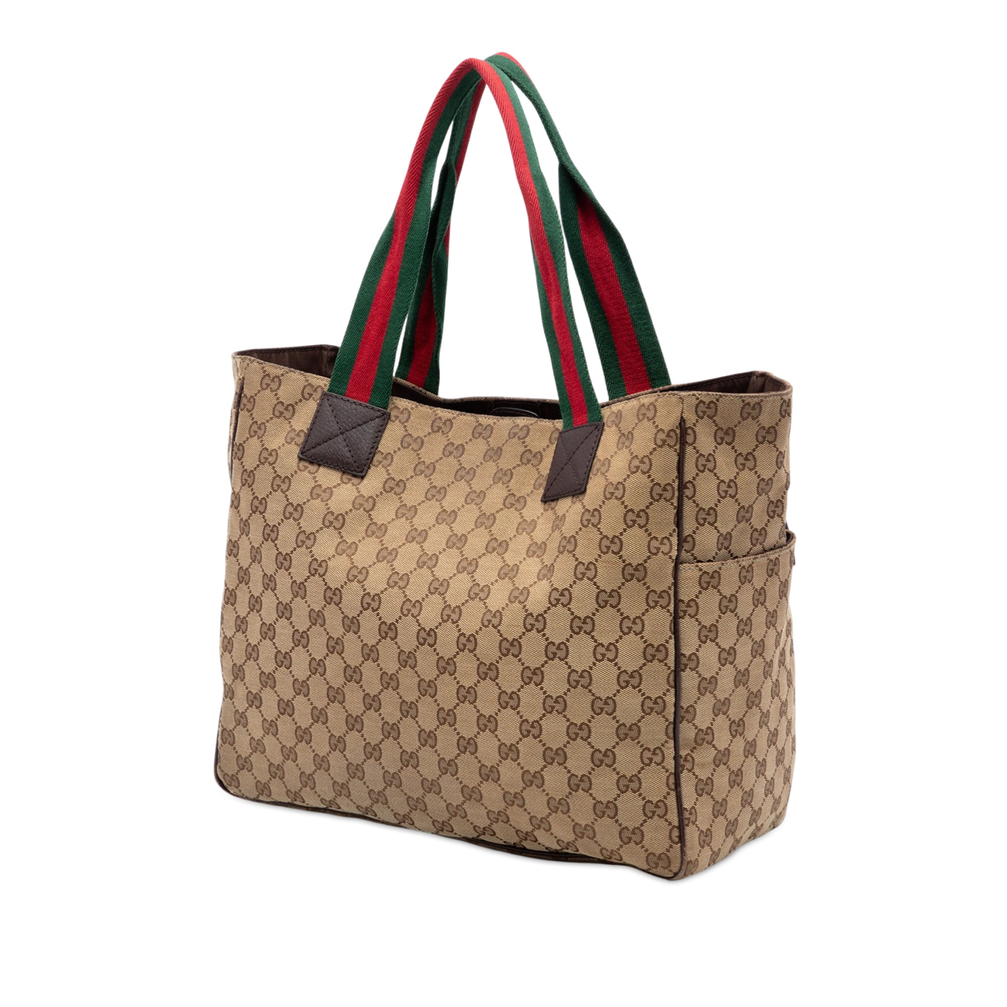 GG Canvas Web Double Pockets Tote
