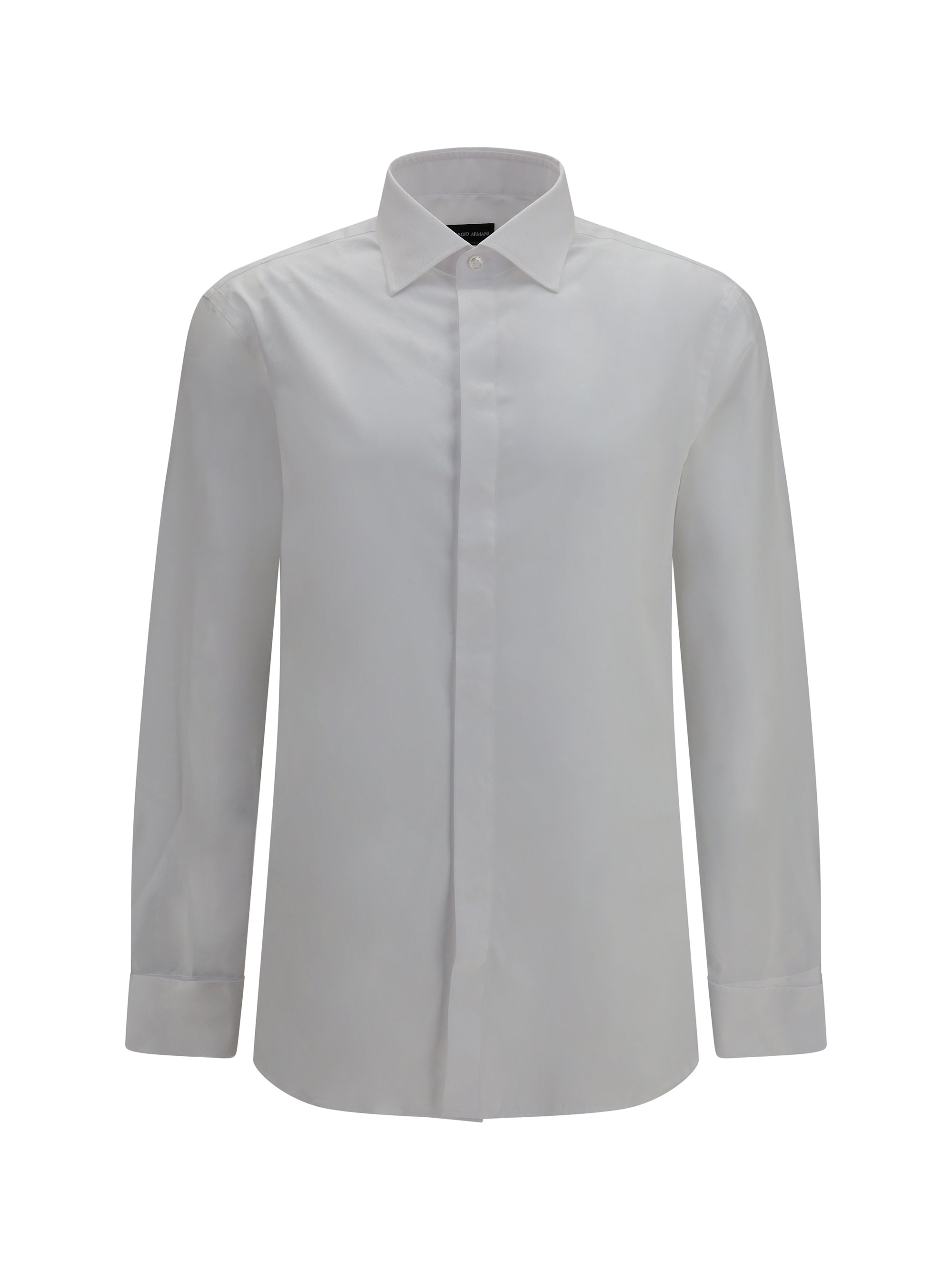 Giorgio Armani Soft Cotton French Collar Shirt — White