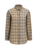Burberry Camisa de algodón con cuadros Burberry - Beige
