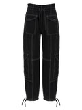 Ganni Light Slub Pocket Cargo Pants — Black