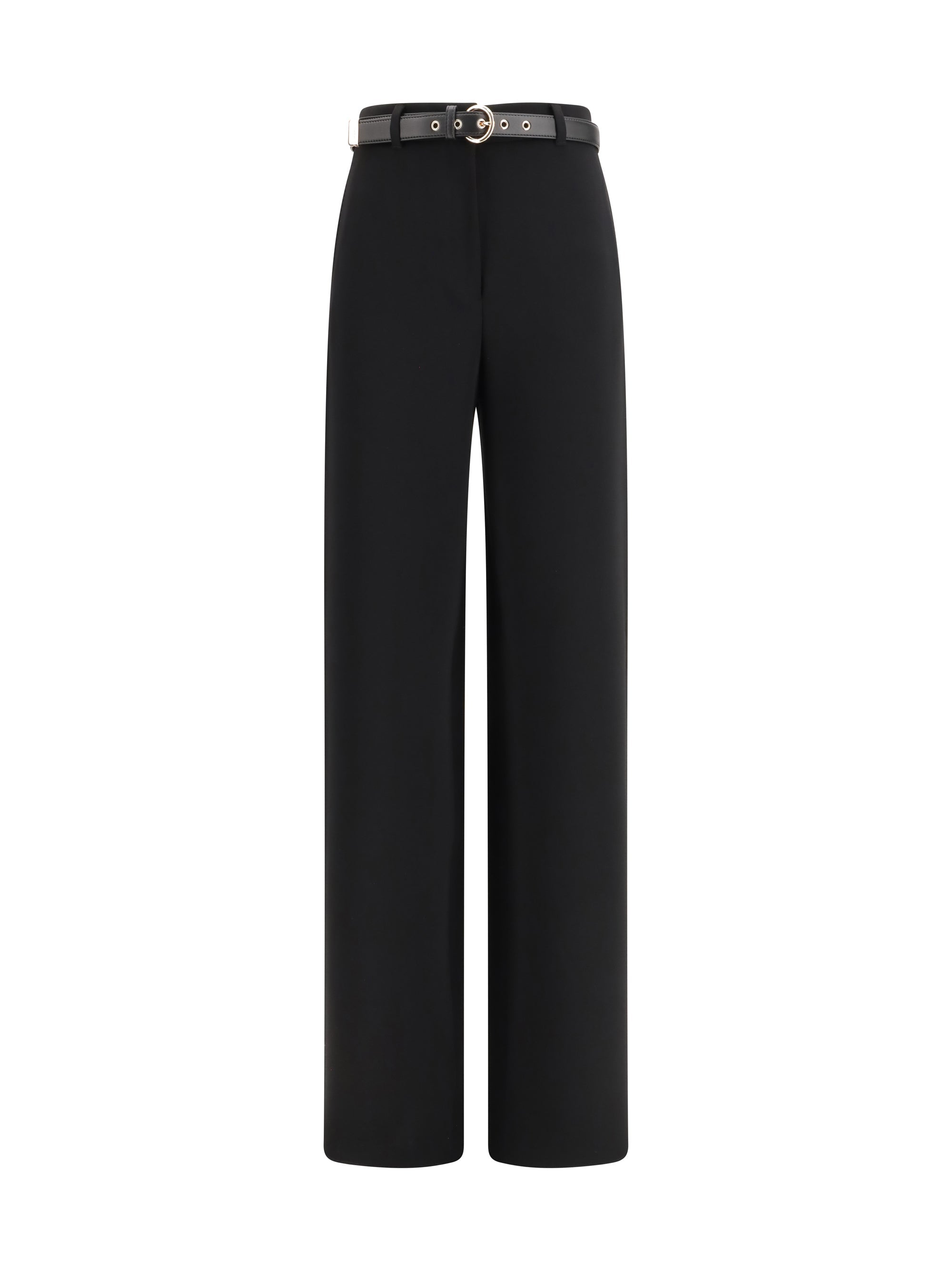 Max Mara Studio High-Waisted Wide-Leg Trousers — Black